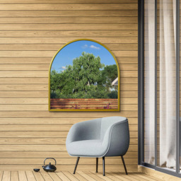 MirrorOutlet The Arcus Gold Framed Arched Leaner and Wall Garden Mirror 100 x 100cm - Size: 100 x 100 x 3cm - Wilko - thumbnail 7