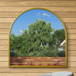 MirrorOutlet The Arcus Gold Framed Arched Leaner and Wall Garden Mirror 100 x 100cm - Size: 100 x 100 x 3cm - Wilko - thumbnail 3
