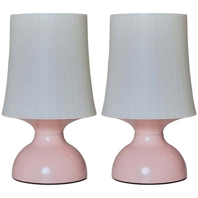 ValueLights Colmar 2 Pack Pink Table Lamp - Size: 20.6 x 10 x 10cm - Wilko - image 1