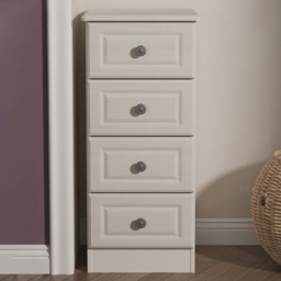 Crowndale Pembroke 4 Drawer Grey Ash Bedside Cabinet Ready Assembled - Wilko - thumbnail 1