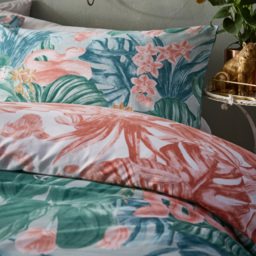 furn. Medinilla Double Sage and Blush Tropical Duvet Cover Set - Multi - Wilko - thumbnail 4