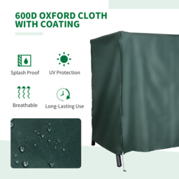 Outsunny Green 3 Seater Swing Bench Cover 164 x 124 x 205cm - Size: 205 x 124 x 164cm - Wilko - thumbnail 5