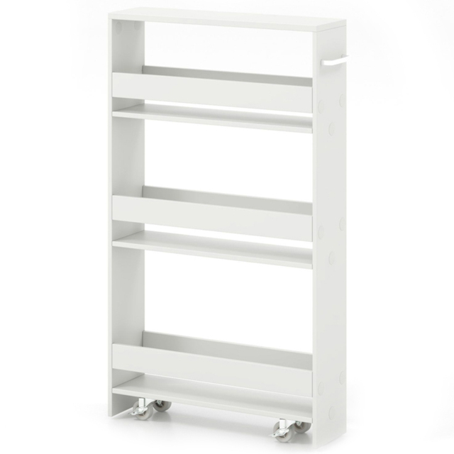Costway 4 Tier Natural Slim Storage Cart - Cream - Wilko - image 1