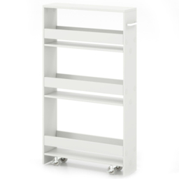 Costway 4 Tier Natural Slim Storage Cart - Cream - Wilko - thumbnail 1