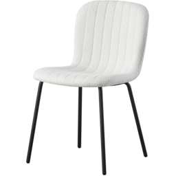 Bella Set of 2 White Teddy Faux Fur Stitched Design Dining Chairs - MCC - Wilko - thumbnail 3