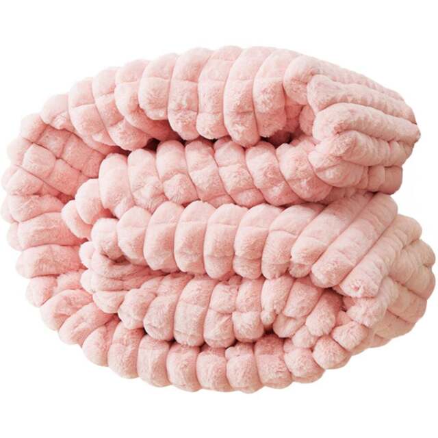 Groundlevel Large Pink Box Super Soft Luxury Faux Fur Throw - Size: 200 x 150 x 200cm - Wilko - image 1