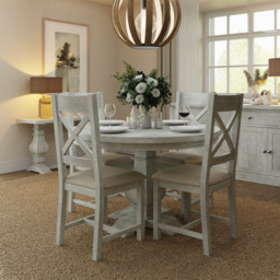 FWStyle Bowood Set of 2 Reclaimed Pine Dining Chair - Cream - Wilko - thumbnail 6