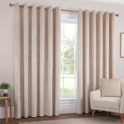 Vermont Velvet Blackout Curtain Natural 168 x 137cm - Size: W 168 x D 137cm - Divante - Wilko - thumbnail 5