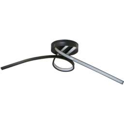 Lighting Collection Furness Black Metal Twisted LED Flush Ceiling Light - Size: 71 x 13 x 35cm - Matt Black and White - Wilko