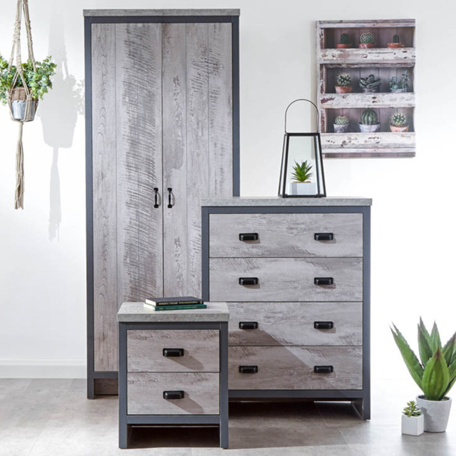 GFW Boston Grey 3 Piece Bedroom Furniture Set - Wilko - image 1