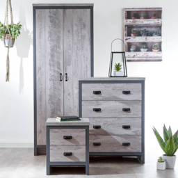 GFW Boston Grey 3 Piece Bedroom Furniture Set - Wilko - thumbnail 1