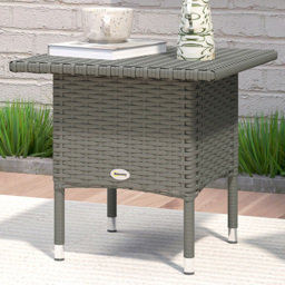 Outsunny Grey Rattan Outdoor Coffee Table - Size: 47 x 50 x 50cm - Wilko - thumbnail 1