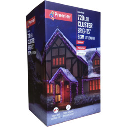 Premier ClusterBrights 720 Rainbow LED Christmas Cluster Light 9.3m - Size: 930 x 930 x 4cm - Multi Coloured - Wilko - thumbnail 3