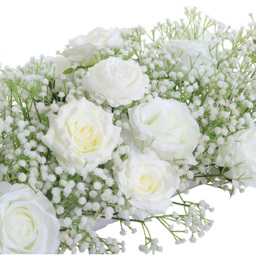 Living and Home White Artificial Rose Garland Row Decoration 100 x 35cm - Size: 4 x 100 x 35cm - Wilko - thumbnail 4