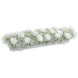 Living and Home White Artificial Rose Garland Row Decoration 100 x 35cm - Size: 4 x 100 x 35cm - Wilko