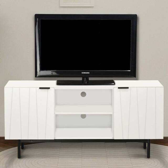 Dakota TV Stand - White - Wilko - image 1