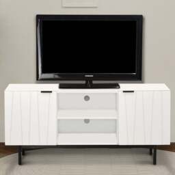 Dakota TV Stand - White - Wilko - thumbnail 1