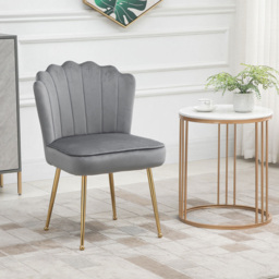 Portland Grey Velvet Shell Accent Chair - Size: Single - Wilko - thumbnail 5
