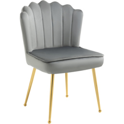 Portland Grey Velvet Shell Accent Chair - Size: Single - Wilko - thumbnail 3