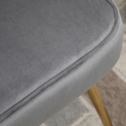 Portland Grey Velvet Shell Accent Chair - Size: Single - Wilko - thumbnail 4