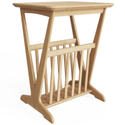 FWStyle Natural Oak Ash Veneer Side Table with Magazine Rack - Size: 57 x 50 x 45cm - Wilko - thumbnail 3