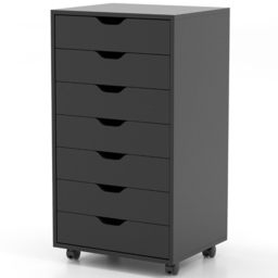 Costway 7 Drawer Black Mobile File Cabinet - Size: 95 x 49 x 19cm - Wilko - thumbnail 3