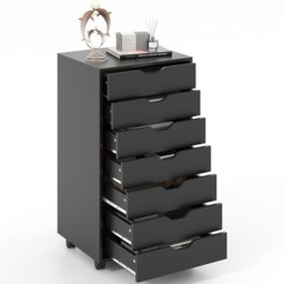 Costway 7 Drawer Black Mobile File Cabinet - Size: 95 x 49 x 19cm - Wilko - thumbnail 4