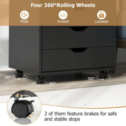 Costway 7 Drawer Black Mobile File Cabinet - Size: 95 x 49 x 19cm - Wilko - thumbnail 7