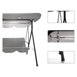 Hortus 3 Seater Grey Hammock Swing Chair - Wilko - thumbnail 6