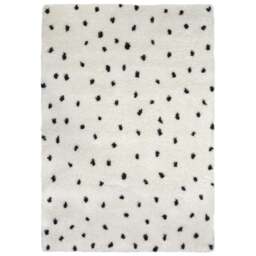 Homemaker Monochrome Snug Spotty Shaggy Rug 120 x 170cm - White - Wilko - thumbnail 1