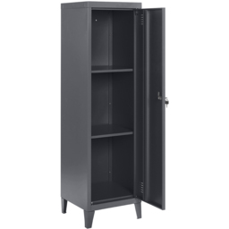 MMT Furniture Designs Single Door Grey Metal Locker Cabinet - Size: 137 x 38.5 x 38.5cm - Wilko - thumbnail 4