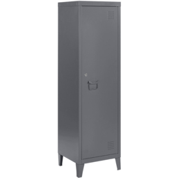 MMT Furniture Designs Single Door Grey Metal Locker Cabinet - Size: 137 x 38.5 x 38.5cm - Wilko - thumbnail 3