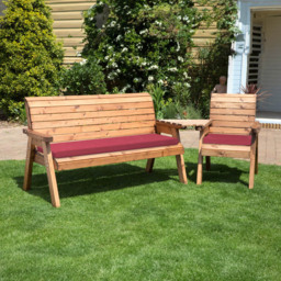 Charles Taylor 4 Seater Angled Companion Seat with Red Cushions - Wilko - thumbnail 3