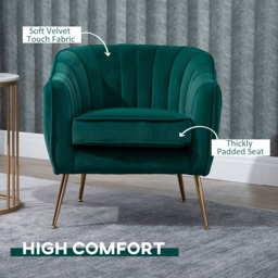 Portland Green Velvet Tub Armchair - Size: Single - Wilko - thumbnail 5