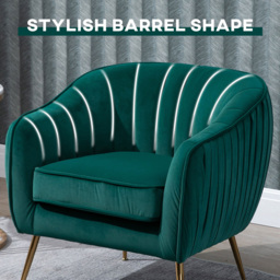 Portland Green Velvet Tub Armchair - Size: Single - Wilko - thumbnail 7