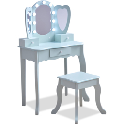 Teamson Kids Light Blue Heart Glow Play Vanity Set - Size: 100.1 x 33.1 x 65.1cm - Wilko - thumbnail 3