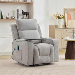 Artemis Home Cowley Light Grey Boucle Massage and Heat Electric Riser Recliner Chair - Size: Single - Wilko - thumbnail 5