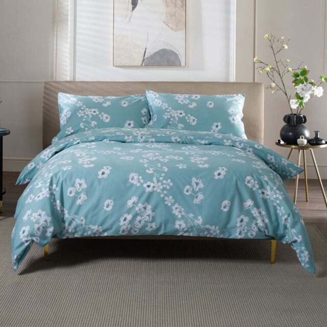 The Lyndon Company Petite Fleure King Size Duck Egg Duvet Set - Blue - Wilko - image 1