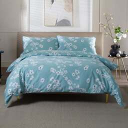The Lyndon Company Petite Fleure King Size Duck Egg Duvet Set - Blue - Wilko - thumbnail 1