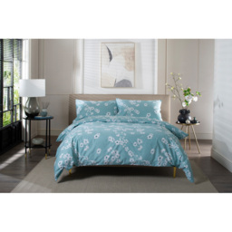 The Lyndon Company Petite Fleure King Size Duck Egg Duvet Set - Blue - Wilko - thumbnail 4
