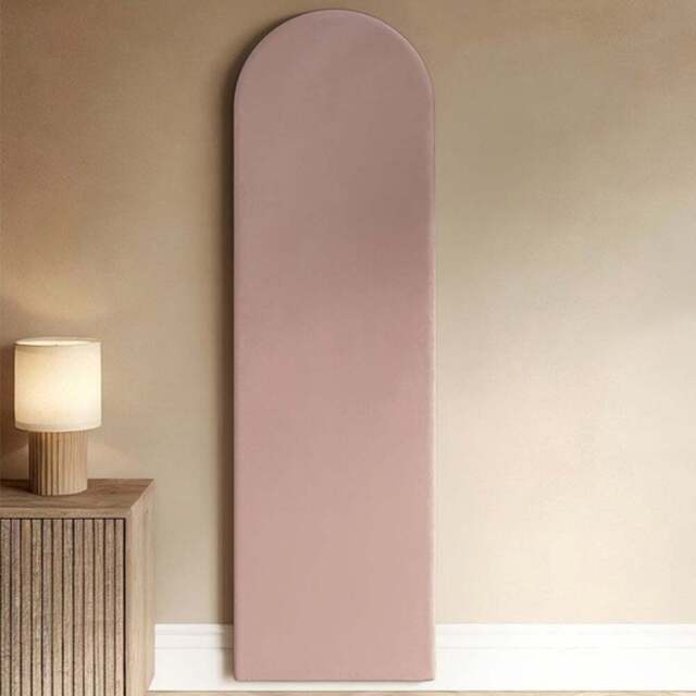 SOLACE+CO Cirrus Pink Velvet Headboard Panel - Size: 150 x 45 x 5cm - Wilko