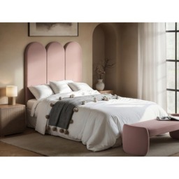 SOLACE+CO Cirrus Pink Velvet Headboard Panel - Size: 150 x 45 x 5cm - Wilko - thumbnail 5
