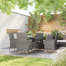 Outsunny 4 Seater Grey Rattan Patio Dining Set with Cushions - Wilko - thumbnail 5