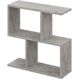 Decortie Homemania 4 Shelf Gold Marble Effect Modern Side End Table - Size: 60 x 60 x 19.5cm - Grey - Wilko - thumbnail 3