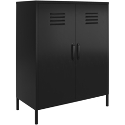 Dorel Mission District 2 Door Black Freestanding Storage Cabinet - Size: 102 x 80 x 40cm - Wilko - thumbnail 3