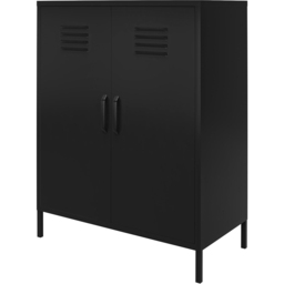 Dorel Mission District 2 Door Black Freestanding Storage Cabinet - Size: 102 x 80 x 40cm - Wilko - thumbnail 7