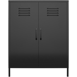 Dorel Mission District 2 Door Black Freestanding Storage Cabinet - Size: 102 x 80 x 40cm - Wilko - thumbnail 4