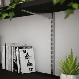 Rothley Krome Twin Slot Shelving Kit 8.5 inch Brackets and 63 inch Uprights - Size: 205 x 7 x 11cm - Silver - Wilko - thumbnail 3
