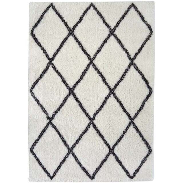 Homemaker Monochrome Snug Diamond Shaggy Rug 160 x 230cm - Wilko - image 1