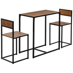 Harbour Housewares 2 Seater Industrial Breakfast Bar Set Brown - Size: 53 x 104 x 14cm - Wilko - thumbnail 3
